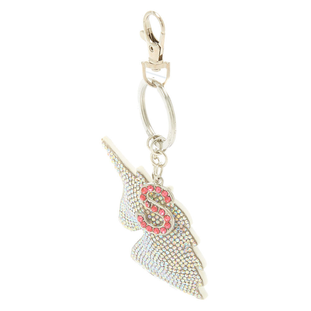 Bling Unicorn Initial Keychain - S,