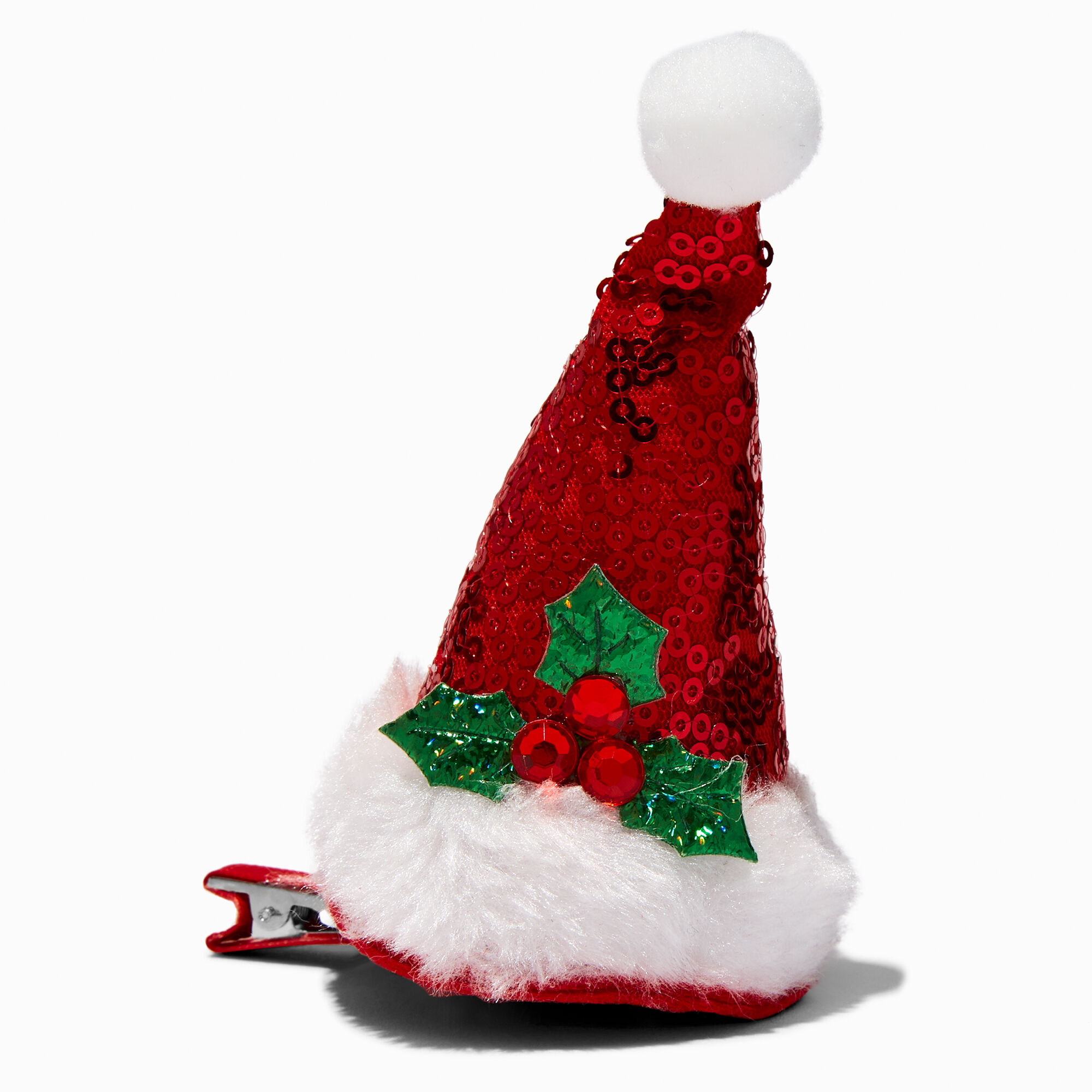 View Claires Sequin Santa Hat Hair Clip information