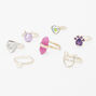 Claire&#39;s Club Adjustable Cat Rings - Lilac, 7 Pack,