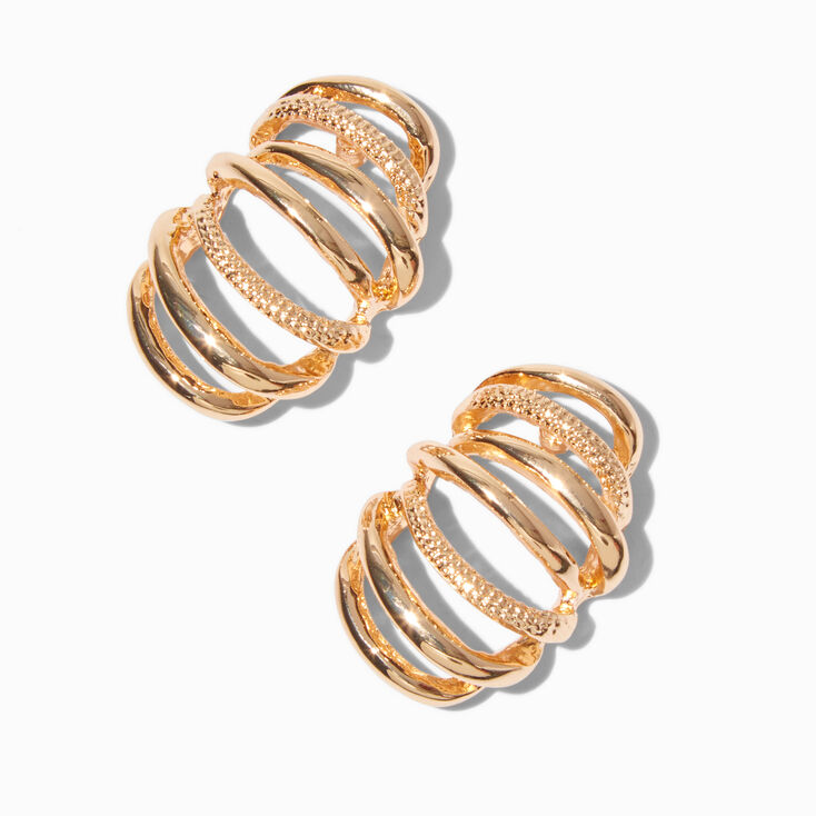 Gold-tone Coil Drop Earrings,