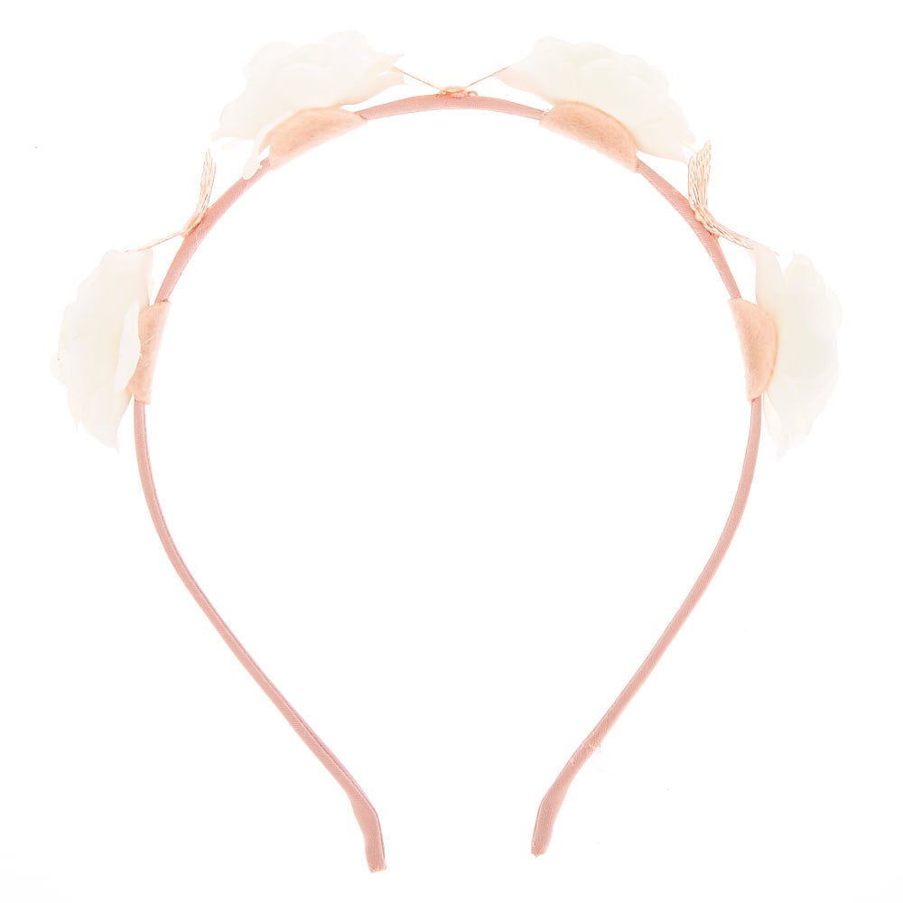 Ivory Flower & Butterfly Headband,