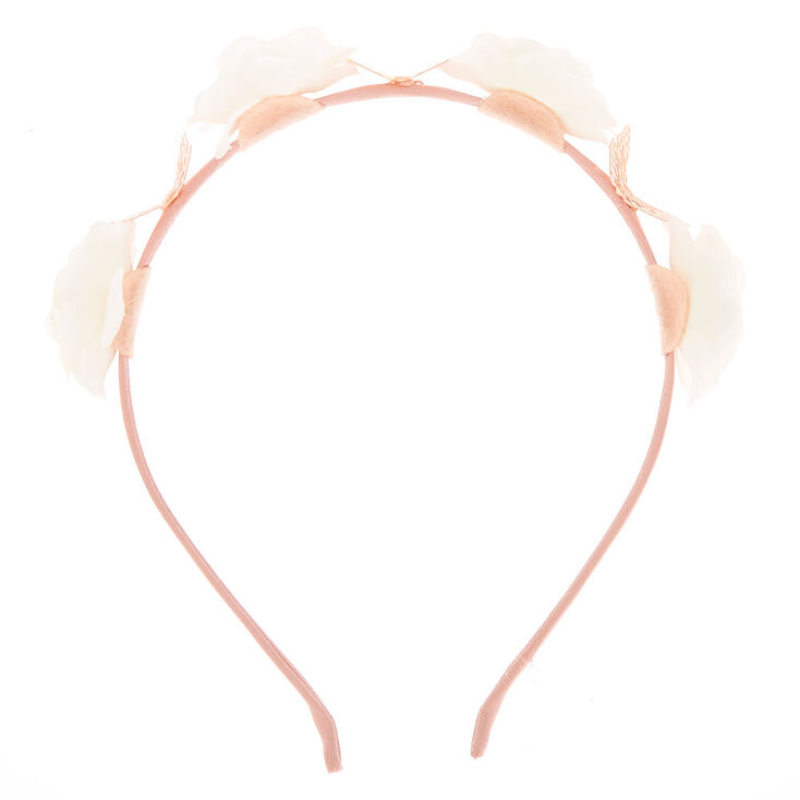 Flower &amp; Butterfly Headband - Ivory,