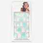 Sky Brown&trade; Checkered Stiletto Faux Nail Set - Mint, 24 Pack,