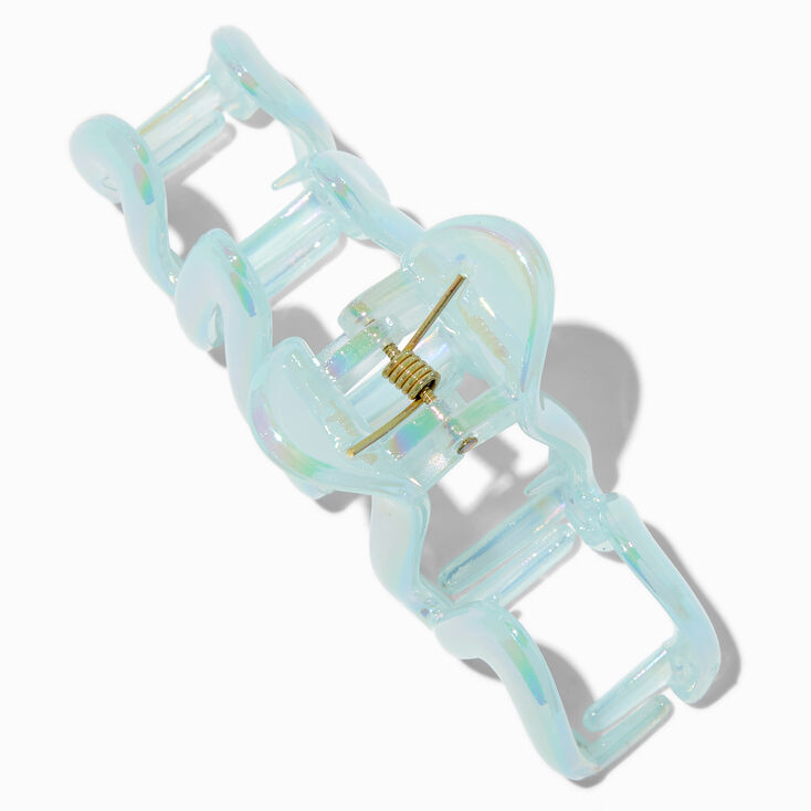 Blue Iridescent Zig Zag Hair Claw,