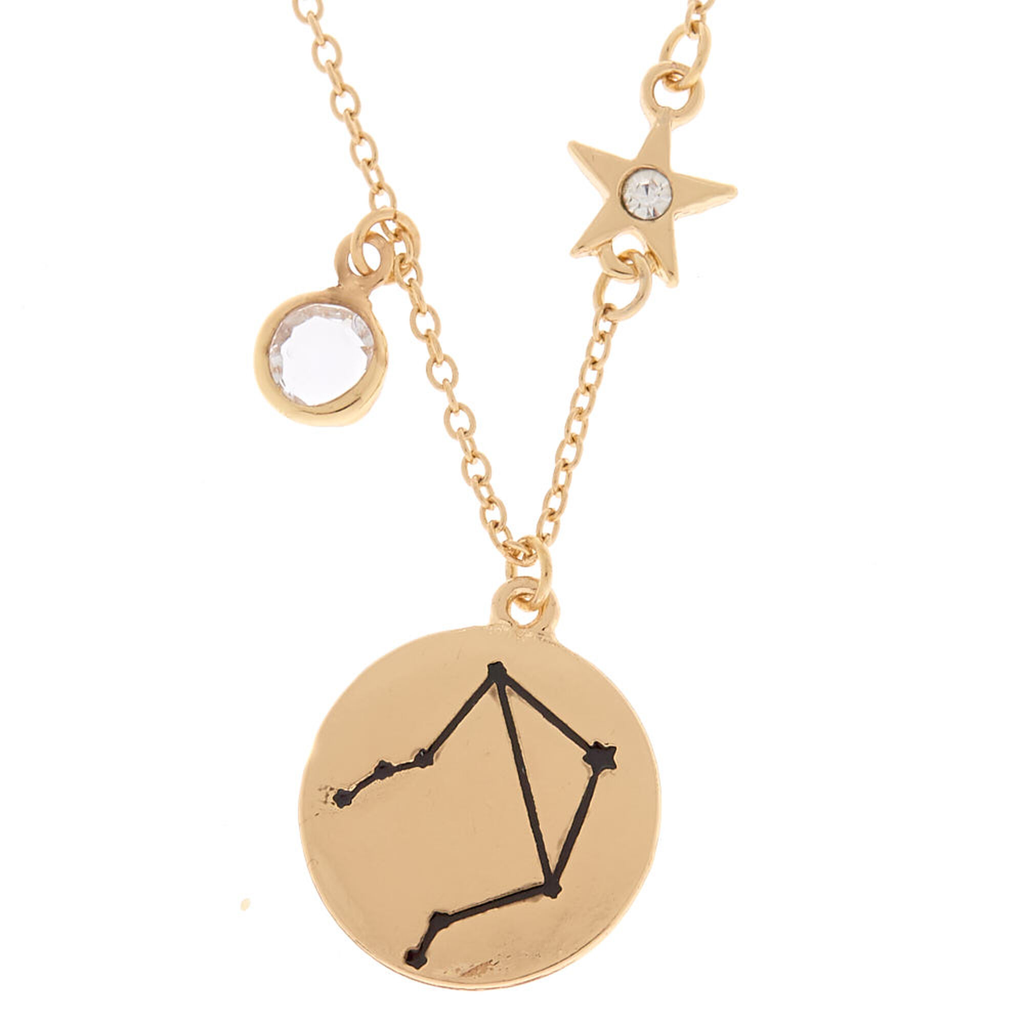 Gold Zodiac Pendant Necklace - Libra | Claire's