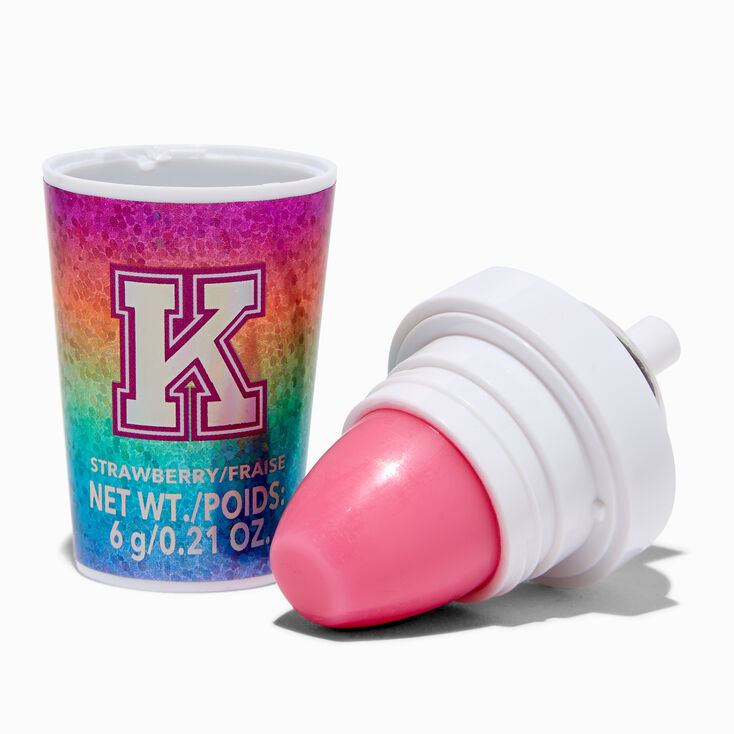 Initial Shaker Cup Flavored Lip Balm - K,