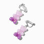 Purple Glitter Color-Changing Gummy Bears&reg; 0.5&quot; Clip-On Earrings,