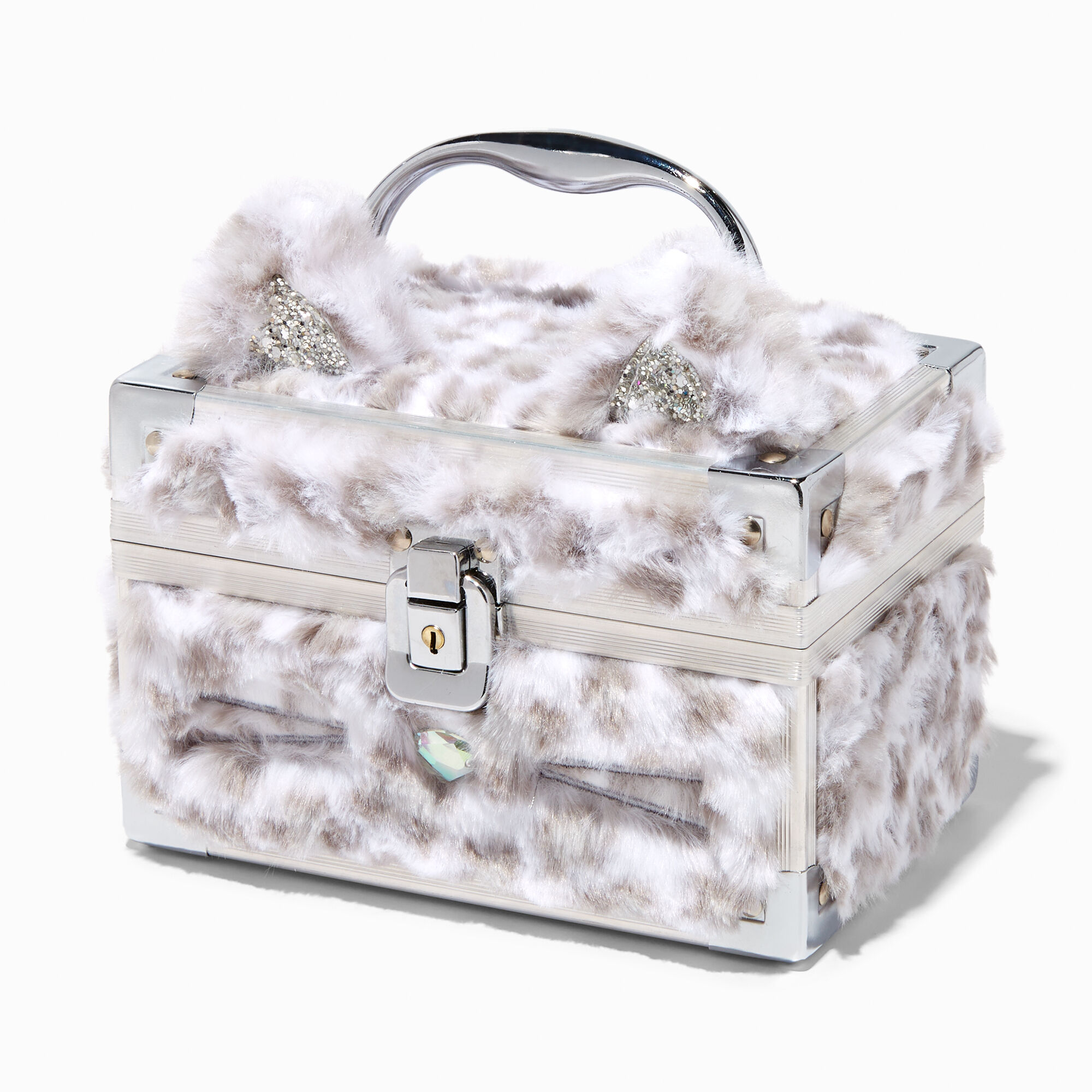 Claire's Club Furry Sonw Leopard Lock Box,