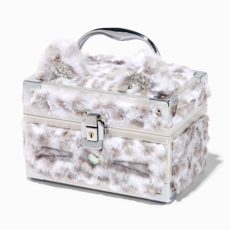 Claire&#39;s Club Furry Sonw Leopard Lock Box,