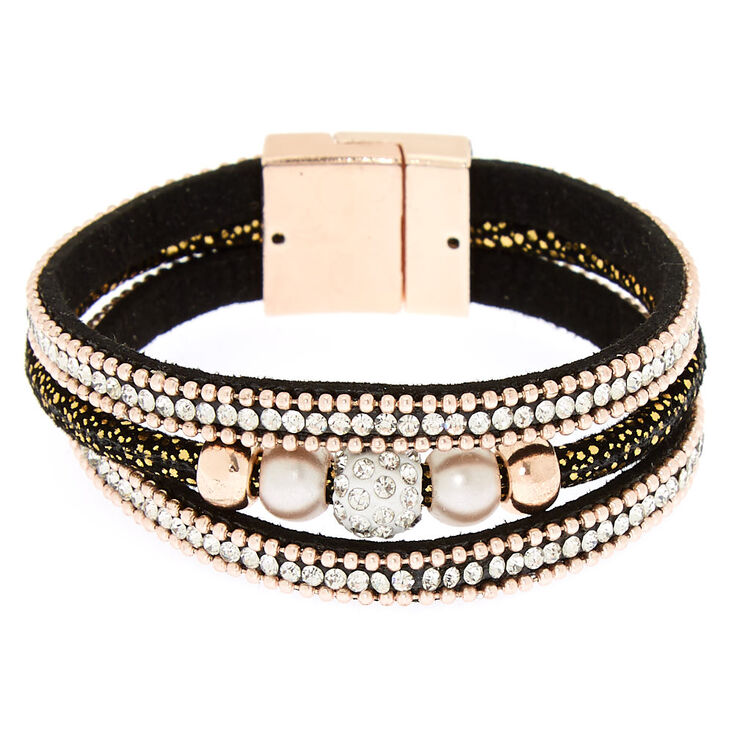 Claire's Bracelet tendance noir agrémenté d’une boule de feu