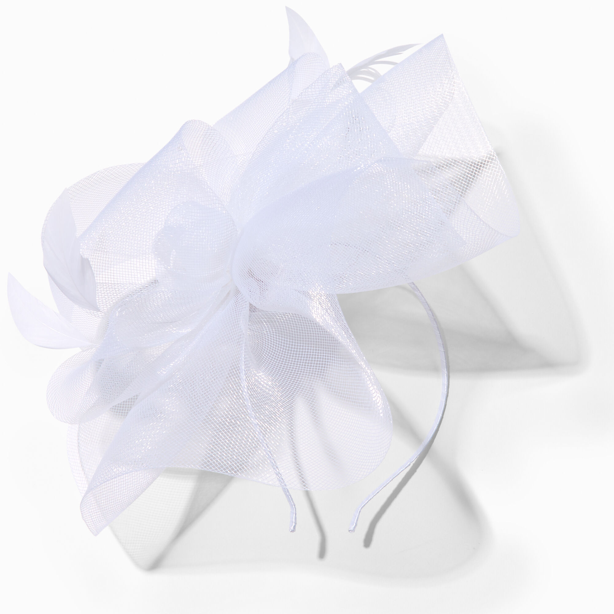 View Claires Feather Swirl Fascinator Headband White information