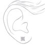 Sterling Silver Cubic Zirconia Square Stud Earrings - 7MM,