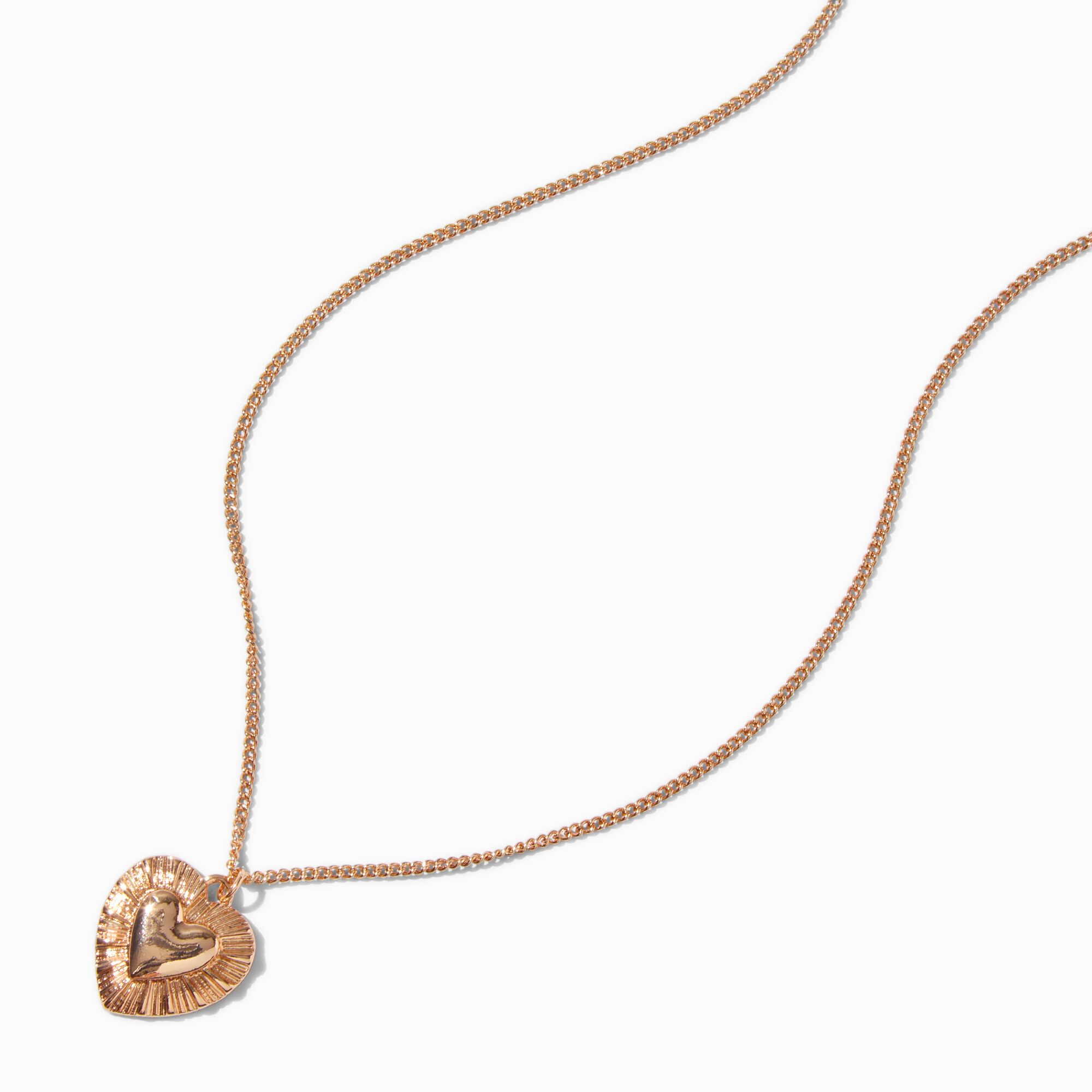 Gold-tone Radiant Heart Pendant Necklace
