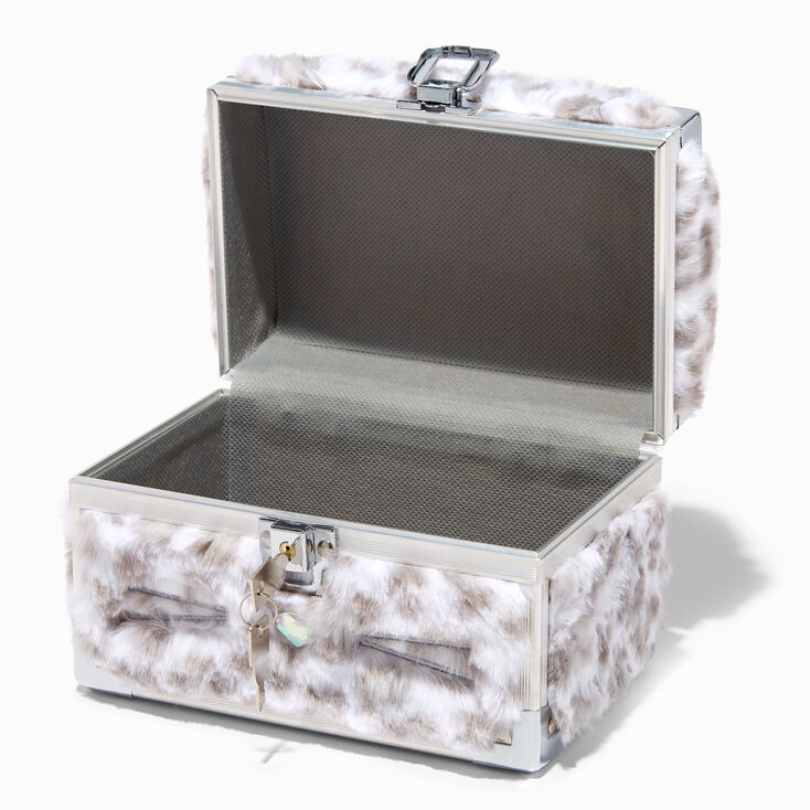 Claire&#39;s Club Furry Sonw Leopard Lock Box,