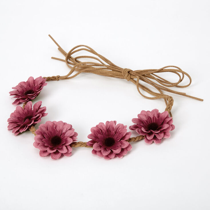 Claire's Bandeau tressé avec marguerite - Fruits rouges
