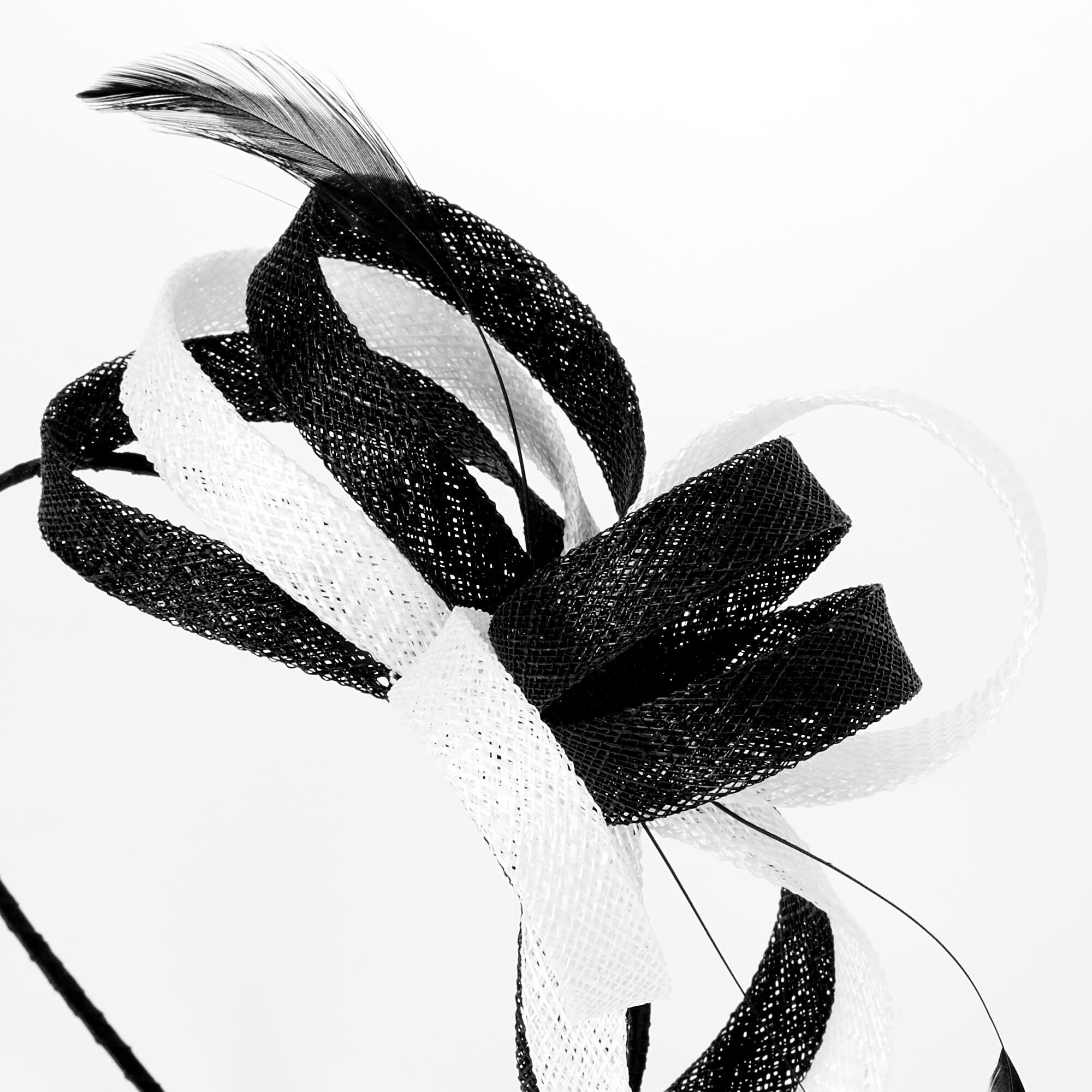 Bibi mariage sinamay noir et blanc,