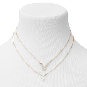 Gold Cubic Zirconia Zodiac Multi Strand Necklace - Taurus,