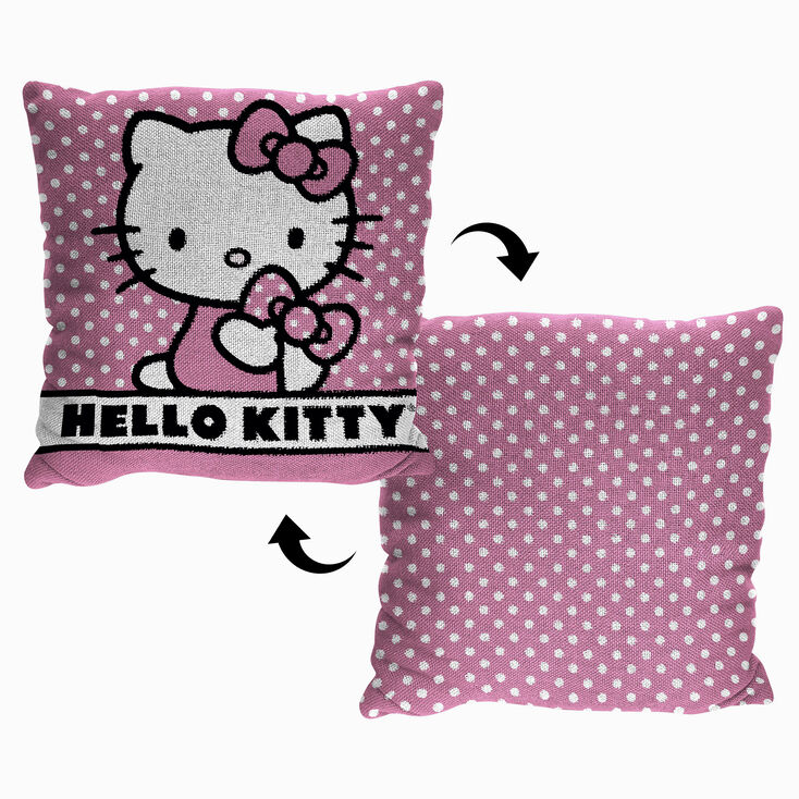 Hello Kitty&reg; Pink Polka Dots Jacquard Pillow &#40;ds&#41;,