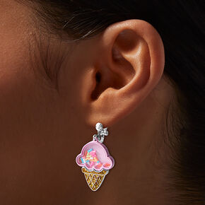 Shaker Ice Cream Cone Clip-On Drop Earrings,