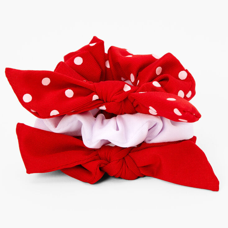 Claire&#39;s Club Polka Dot Scrunchies - Red, 3 Pack,