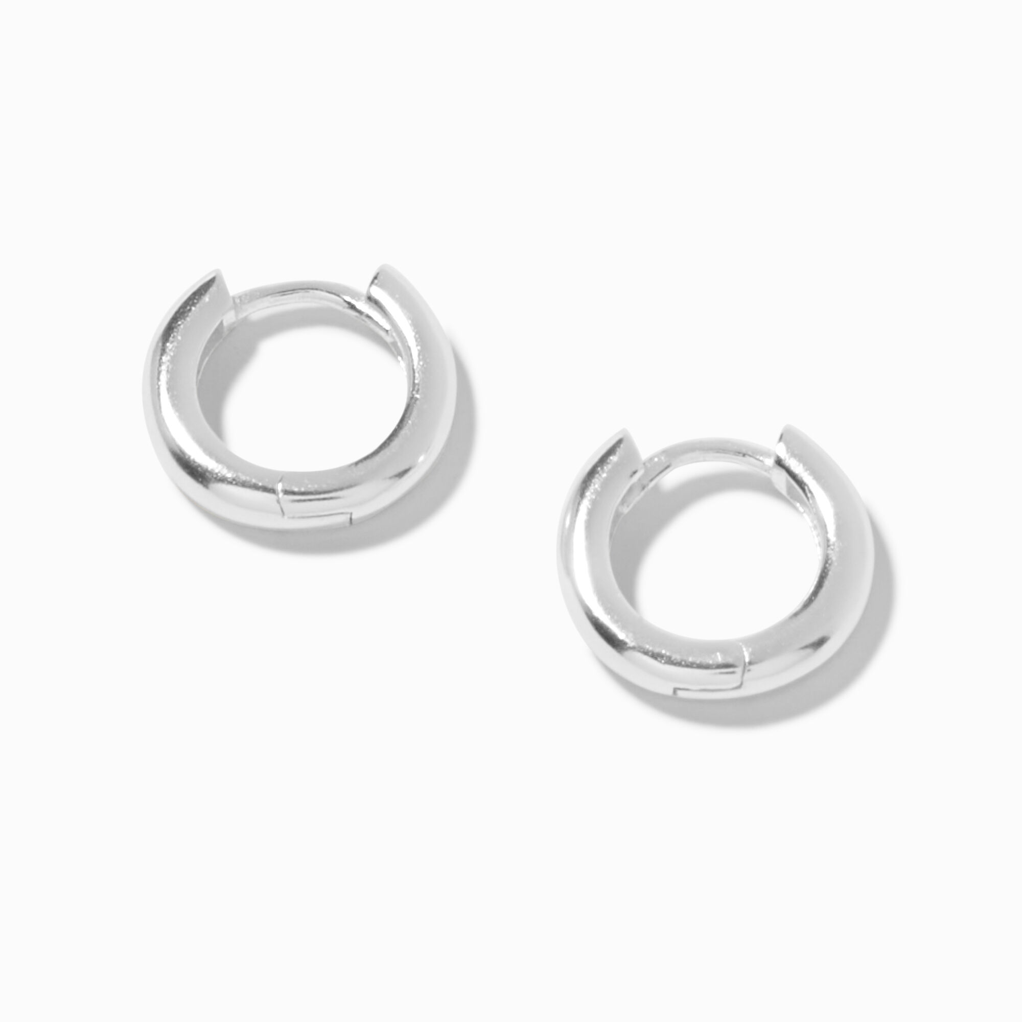 C LUXE by Claire s Sterling Silver 10MM Clicker Hoop Earrings