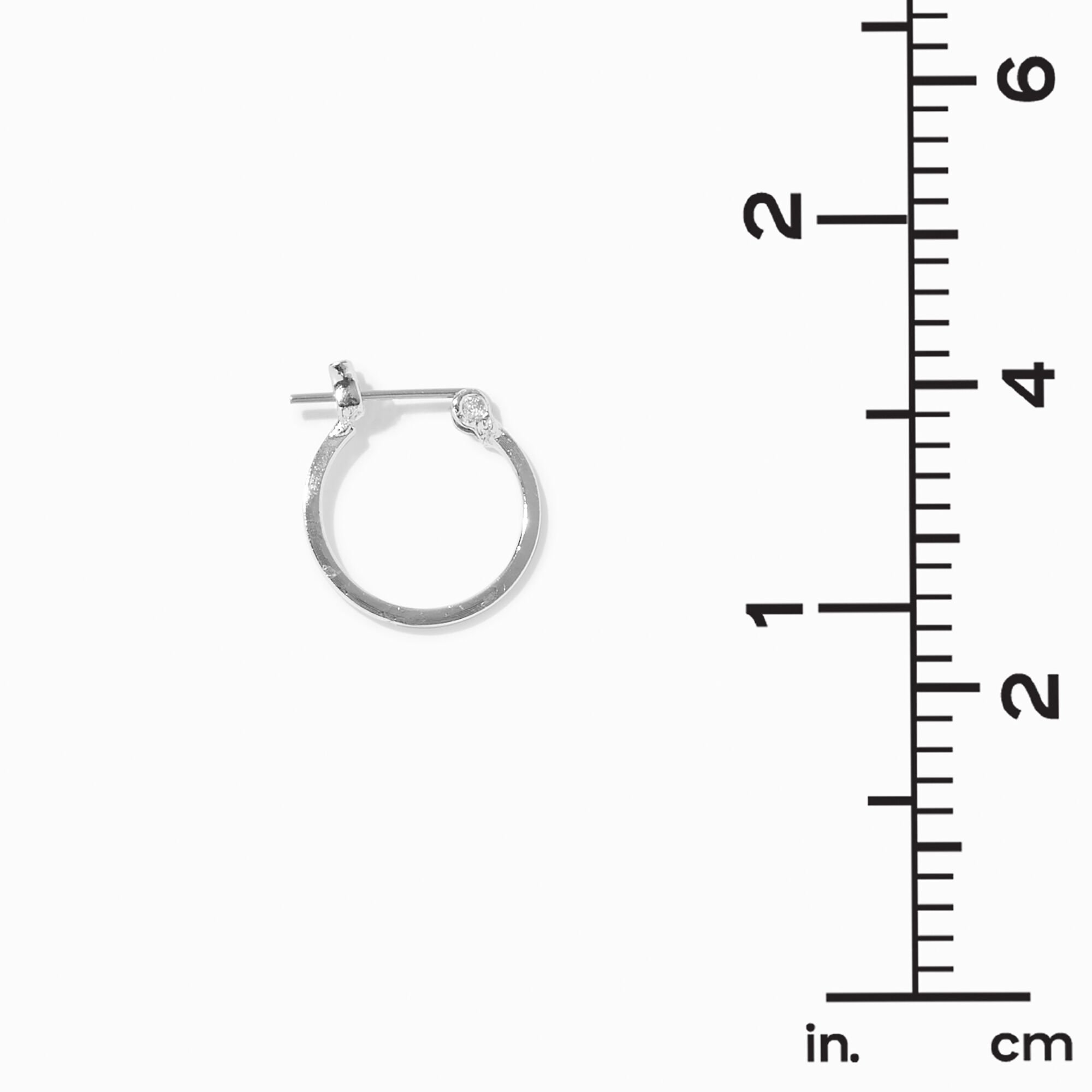 Silver-tone 15mm Square Edge Hoop Earrings,