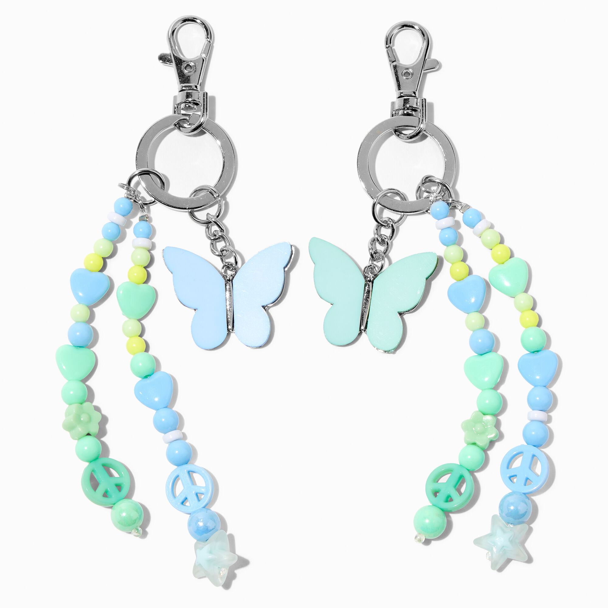 Best Friends Beaded Y2K Butterfly Wrislet Keychains - 2 Pack,