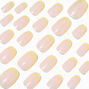 Orange French Tip Medium Oval Vegan Faux Nail Set - 24 Pack,