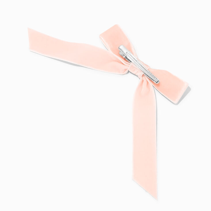 Blush Pink Velvet Bow Hair Clips - 2 Pack,