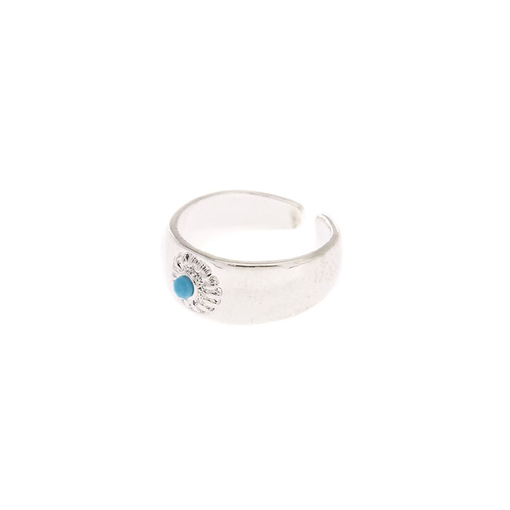 Turquoise Stone Silver Toe Ring,