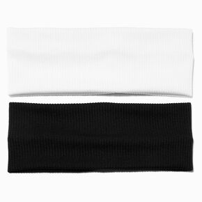 Black &amp; White Ribbed Headwraps - 2 Pack,