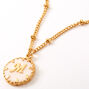 Gold Shell Initial Pendant Necklace - M,