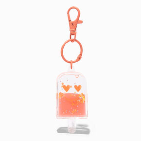 Orange Ice Pop Water-Filled Glitter Keychain,