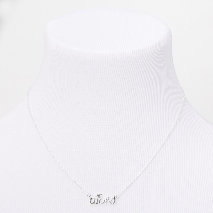 Silver Aloha Pendant Necklace,