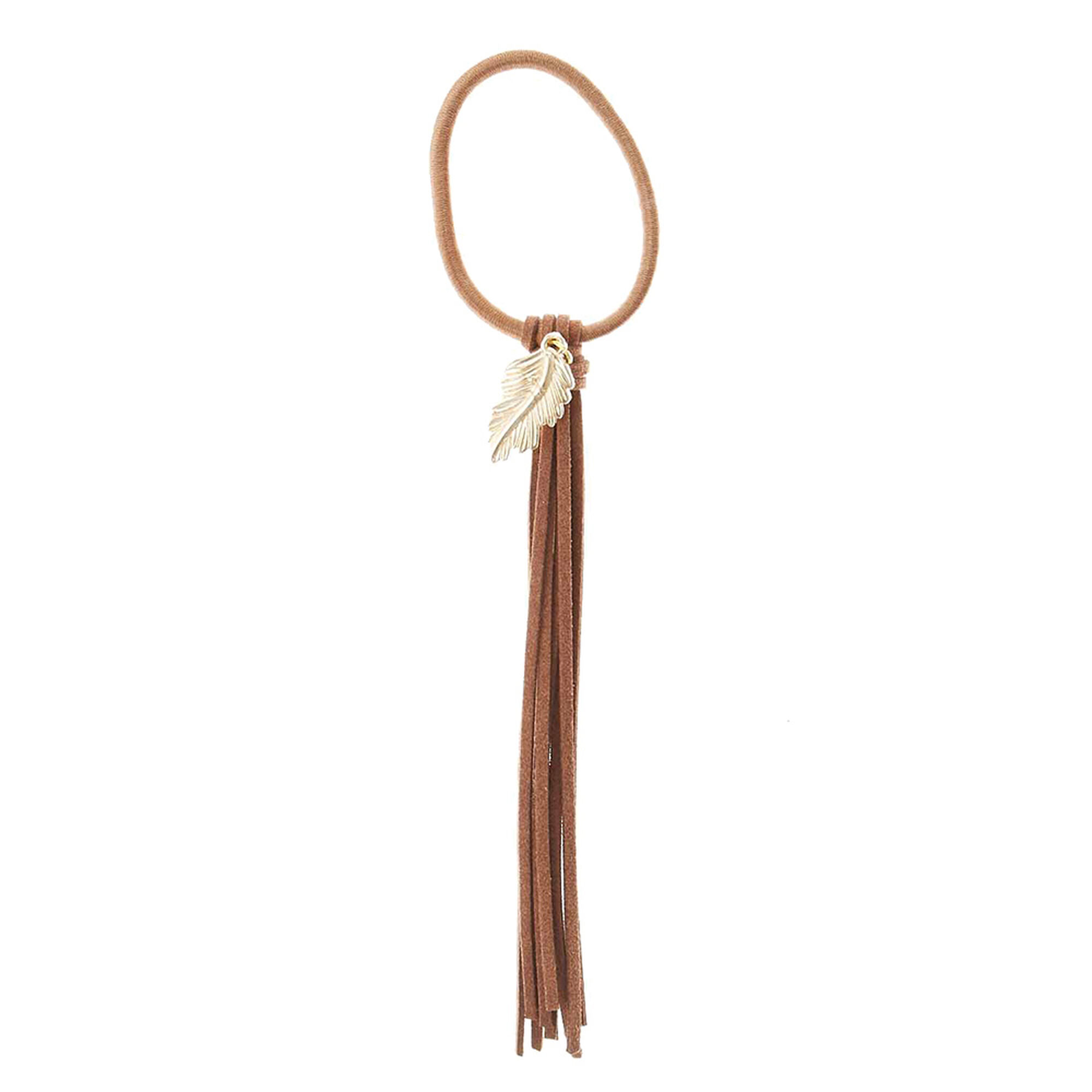 View Claires Tassel Hair Tie Brown information