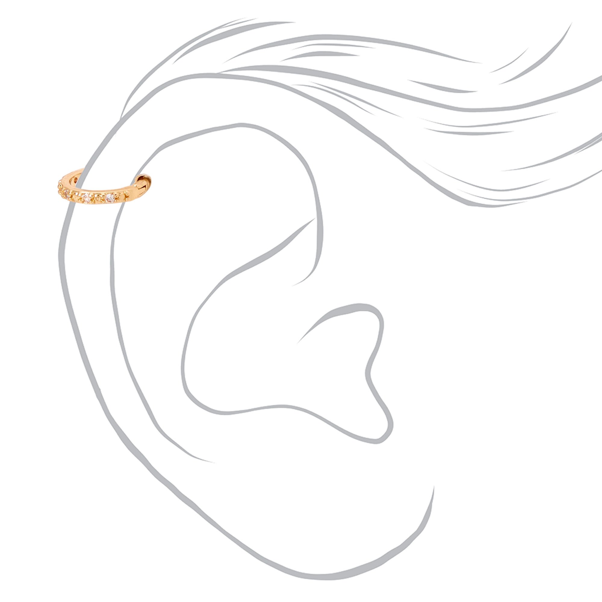 Mixed Metal 18G Embellished Helix Hoop Earrings - 3 Pack,