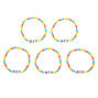 Rainbow Bead Stretch Friendship Bracelets - 5 Pack,