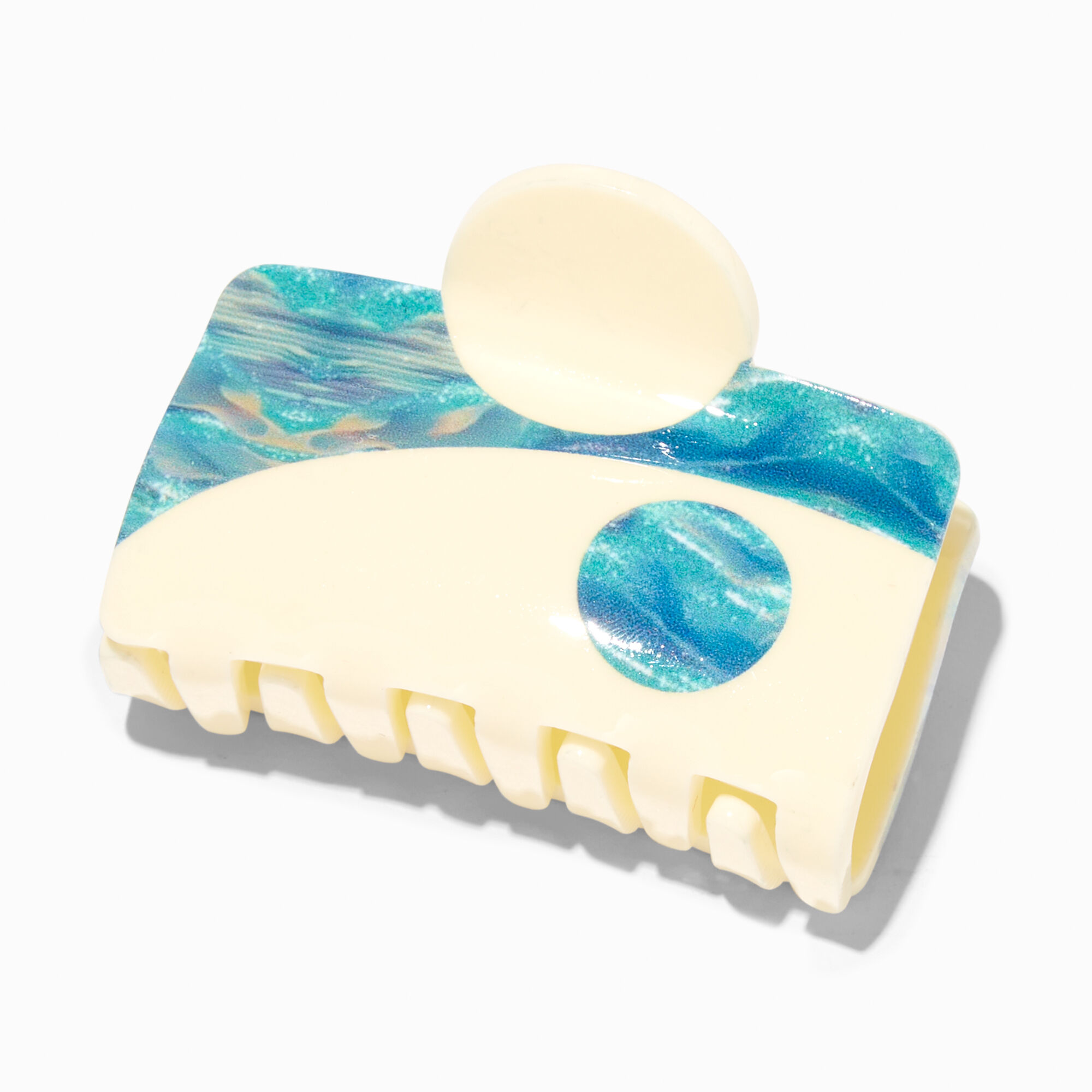Medium Blue Wave Yin Yang Hair Claw,