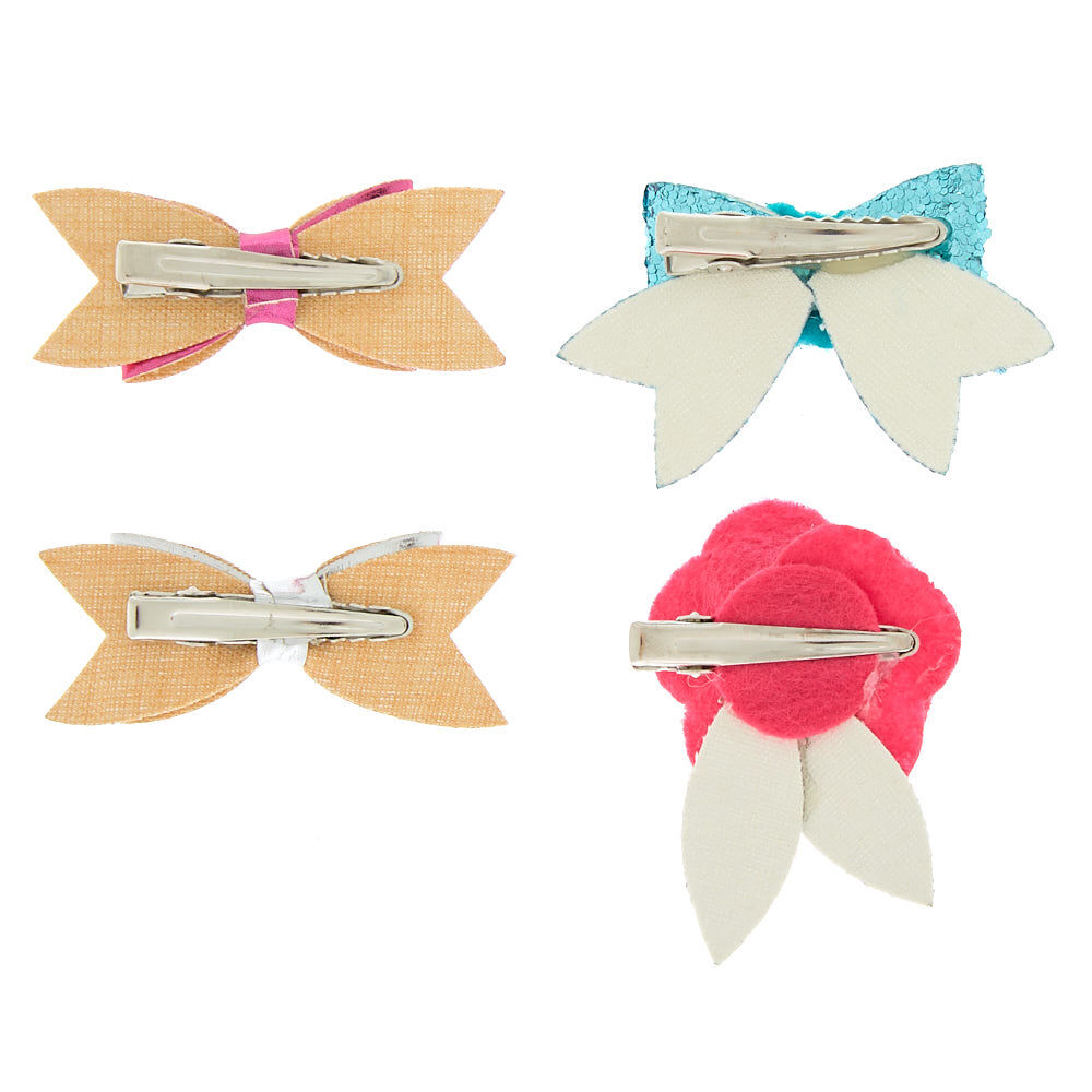 Claire's Club Bow Mix Hair Clips - 4 Pack,