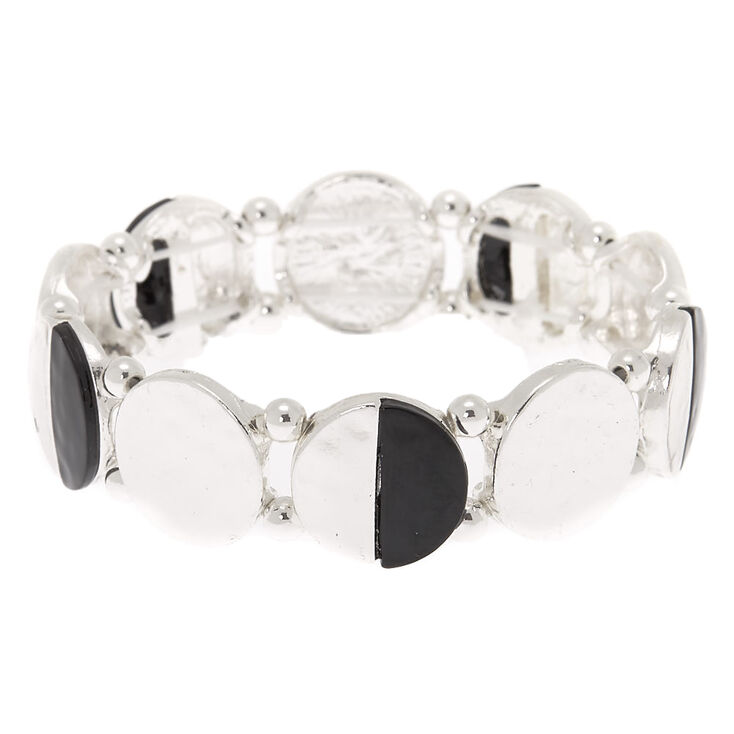 Claire's Bracelet élastique demi-lune couleur argenté