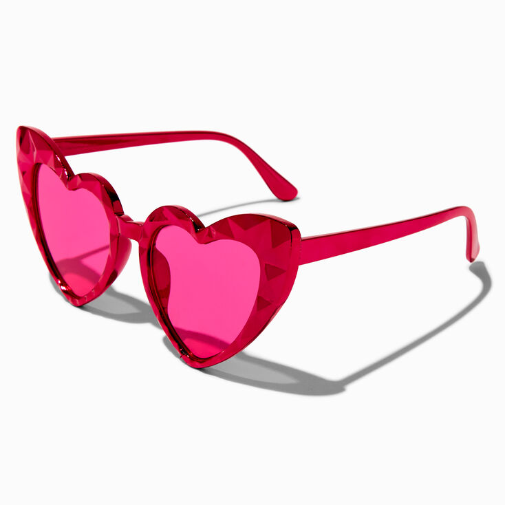 Valentine&#39;s Day Red Heart Studded Sunglasses,