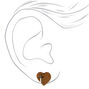 Heart Cross Wooden Clip on Stud Earrings,