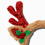 Sequin Reindeer Antlers Furry Headband,