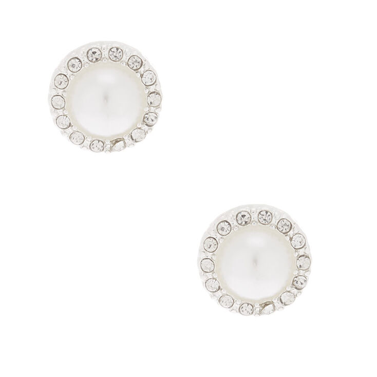 Pearl &amp; Crystal Stud Earrings,