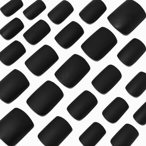 Matte Black Medium Square Vegan Faux Nail Set - 24 Pack,