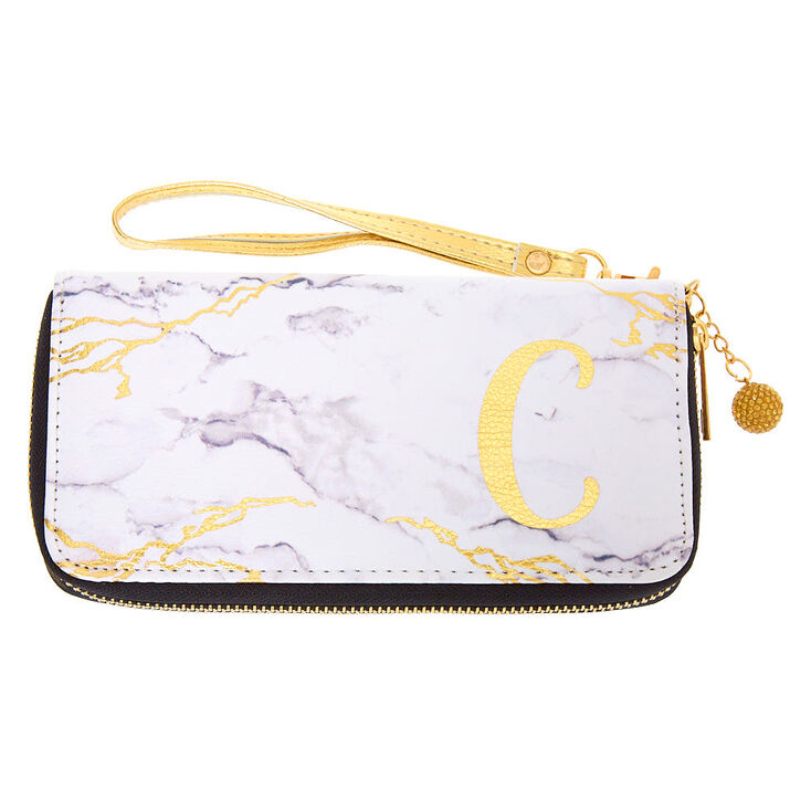 Claire's Pochette poignet couleur marbré à initiale - C