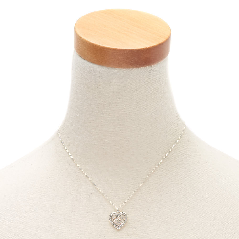 Silver Filigree Heart Jewellery Set - 2 Pack,