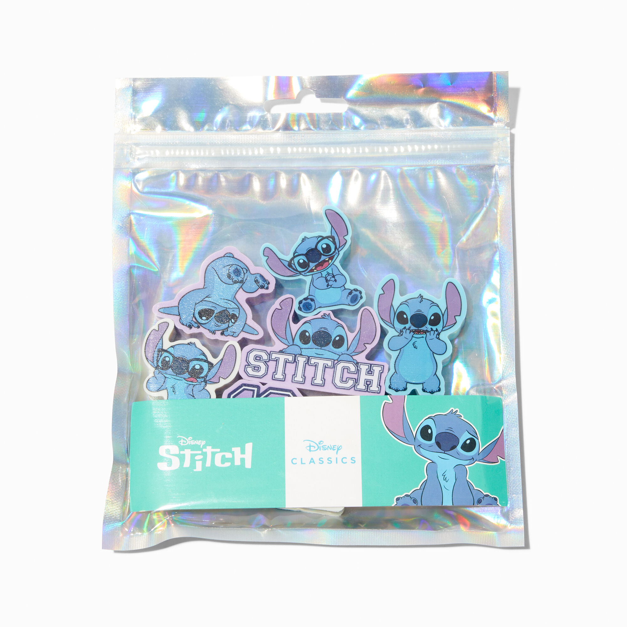 View Claires Disney Stitch Varsity Erasers 8 Pack information