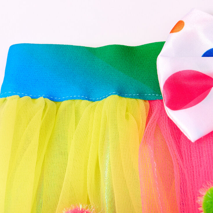 Rainbow Pom Pom Bow Tutu,