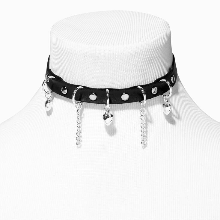 Black Hearts &amp; Chains Choker Necklace,